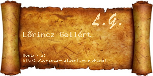 Lőrincz Gellért névjegykártya